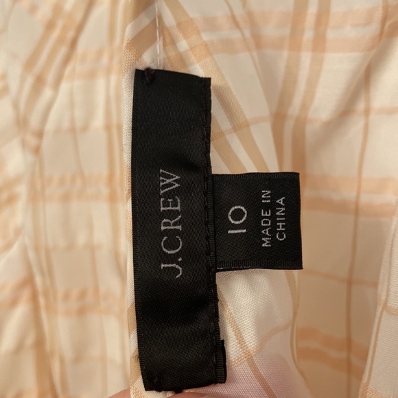 J. Crew V Back Puffed Sleeve in a textured Plaid. New, without tags. Cream, tan - Picture 4 of 15
